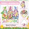 Easter Welcome Door Sign Decorations Wooden Gnome Bunny Wreath Door Hanger Pastel Spring Easter Decorations for Home Wall Front Porch Outdoor